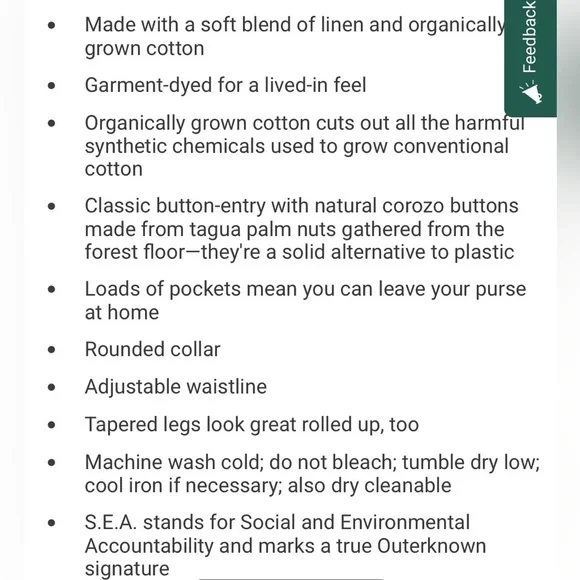 Outerknown NWT S.E.A. Organic Cotton Linen Natural Coveralls Jumpsuit Women’s XL - Picture 16 of 16